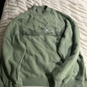 American Eagle Outfitters Olive Graphic Women's Sweater